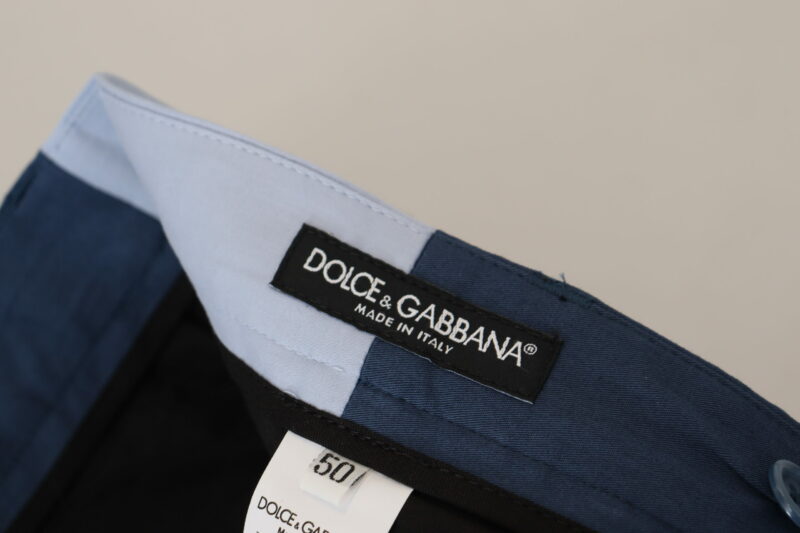 Dolce & Gabbana Elegant Blue Cotton Blend Pants for Men - Image 6