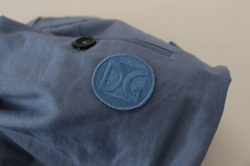 Dolce & Gabbana Elegant Blue Linen-Cotton Blend Trousers - Image 8