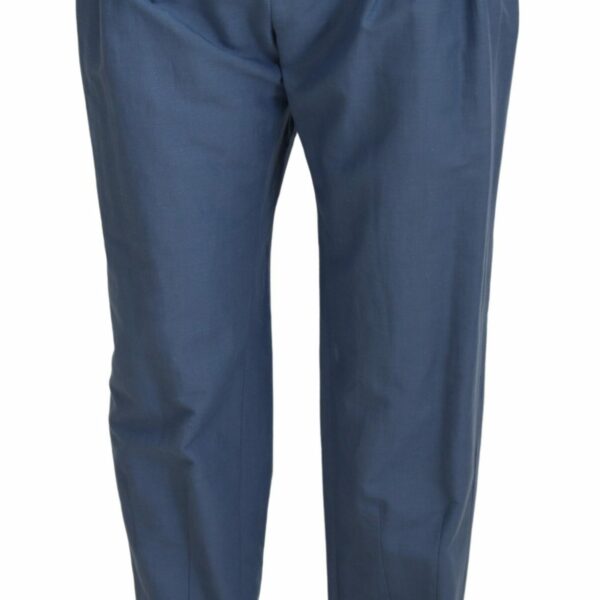 Dolce & Gabbana Elegant Blue Linen-Cotton Pants