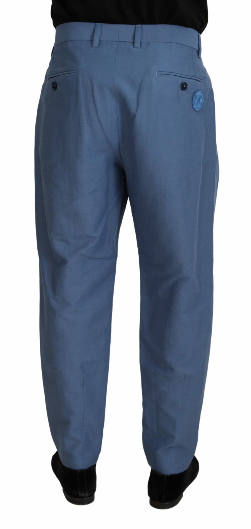 Dolce & Gabbana Elegant Blue Linen-Cotton Pants - Image 3