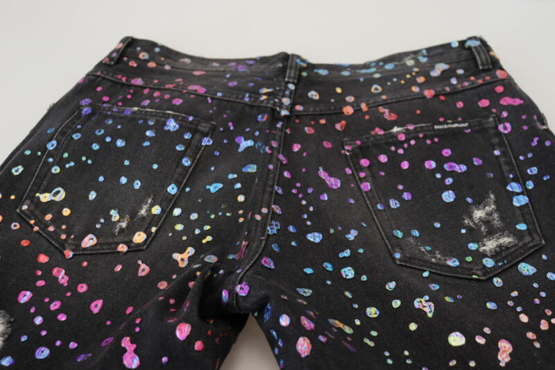 Dolce & Gabbana Elegant Multicolor Printed Denim Pants - Image 7