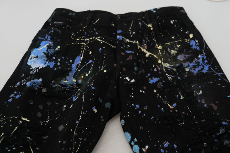 Dolce & Gabbana Exquisite Color Splash Print Denim Pants - Image 5