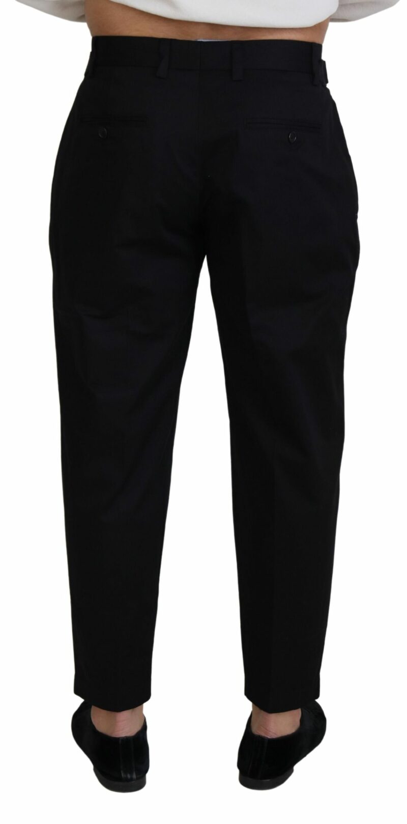 Dolce & Gabbana Sleek Black Italian Designer Pants with Side Buckle - Image 3