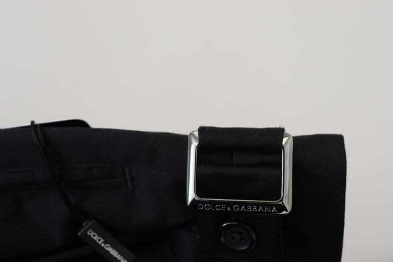 Dolce & Gabbana Sleek Black Italian Designer Pants with Side Buckle - Image 5
