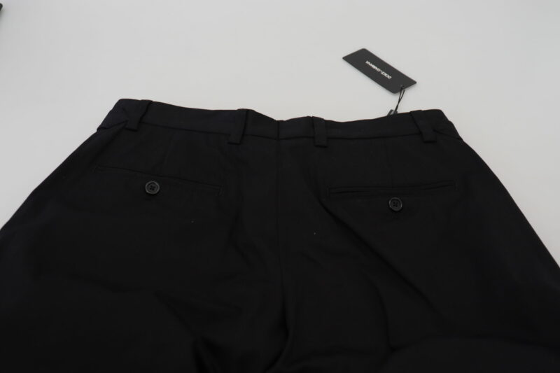 Dolce & Gabbana Sleek Black Italian Designer Pants with Side Buckle - Image 6