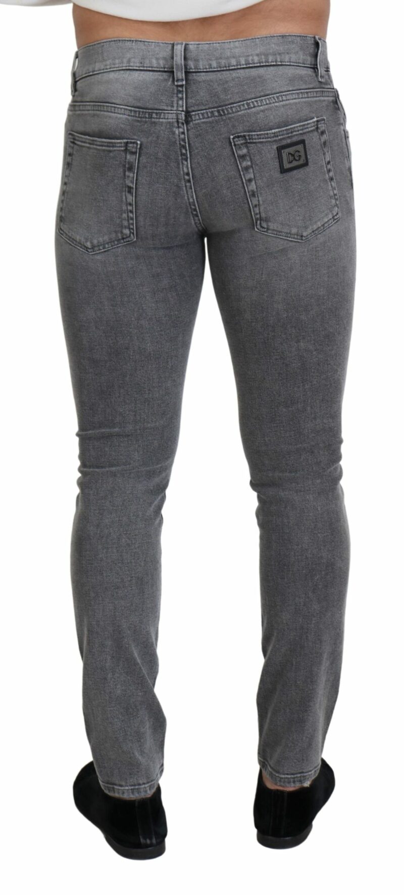 Dolce & Gabbana Chic Grey Washed Denim Pants - Image 3