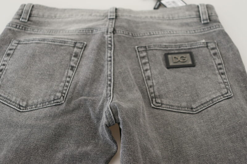 Dolce & Gabbana Chic Grey Washed Denim Pants - Image 6