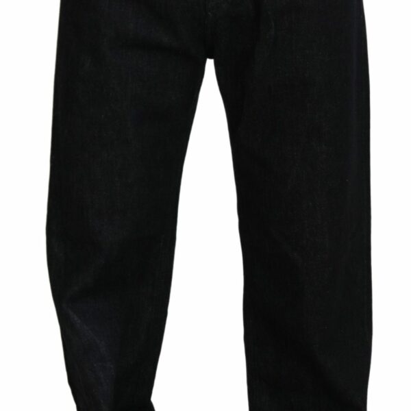 Dolce & Gabbana Elegant Black Washed Denim Pants Luxe Cotton