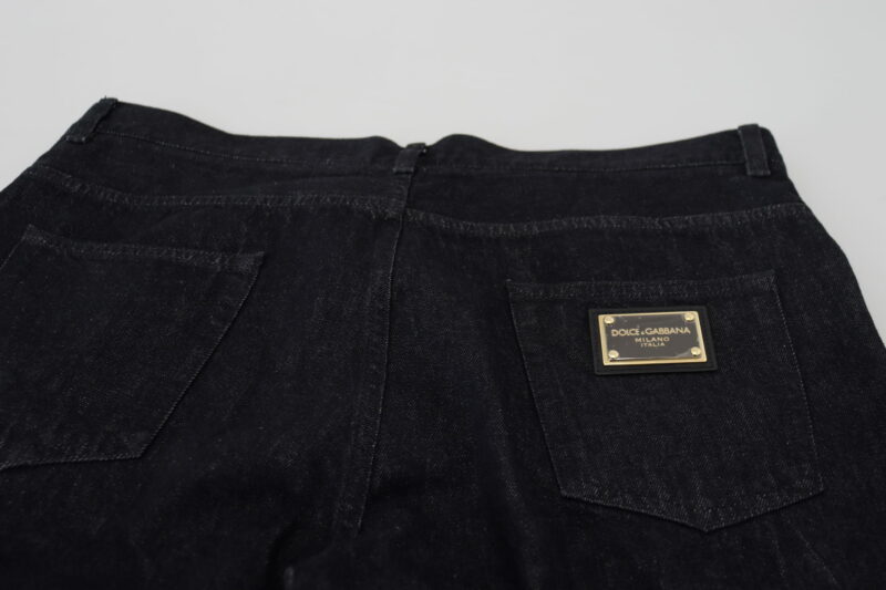 Dolce & Gabbana Elegant Black Washed Denim Pants Luxe Cotton - Image 5