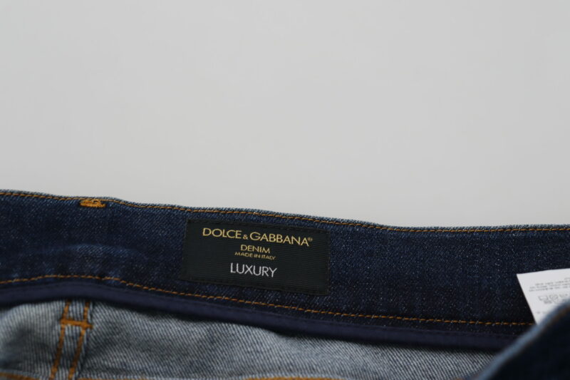 Dolce & Gabbana Elegant Blue Washed Denim Pants - Image 5