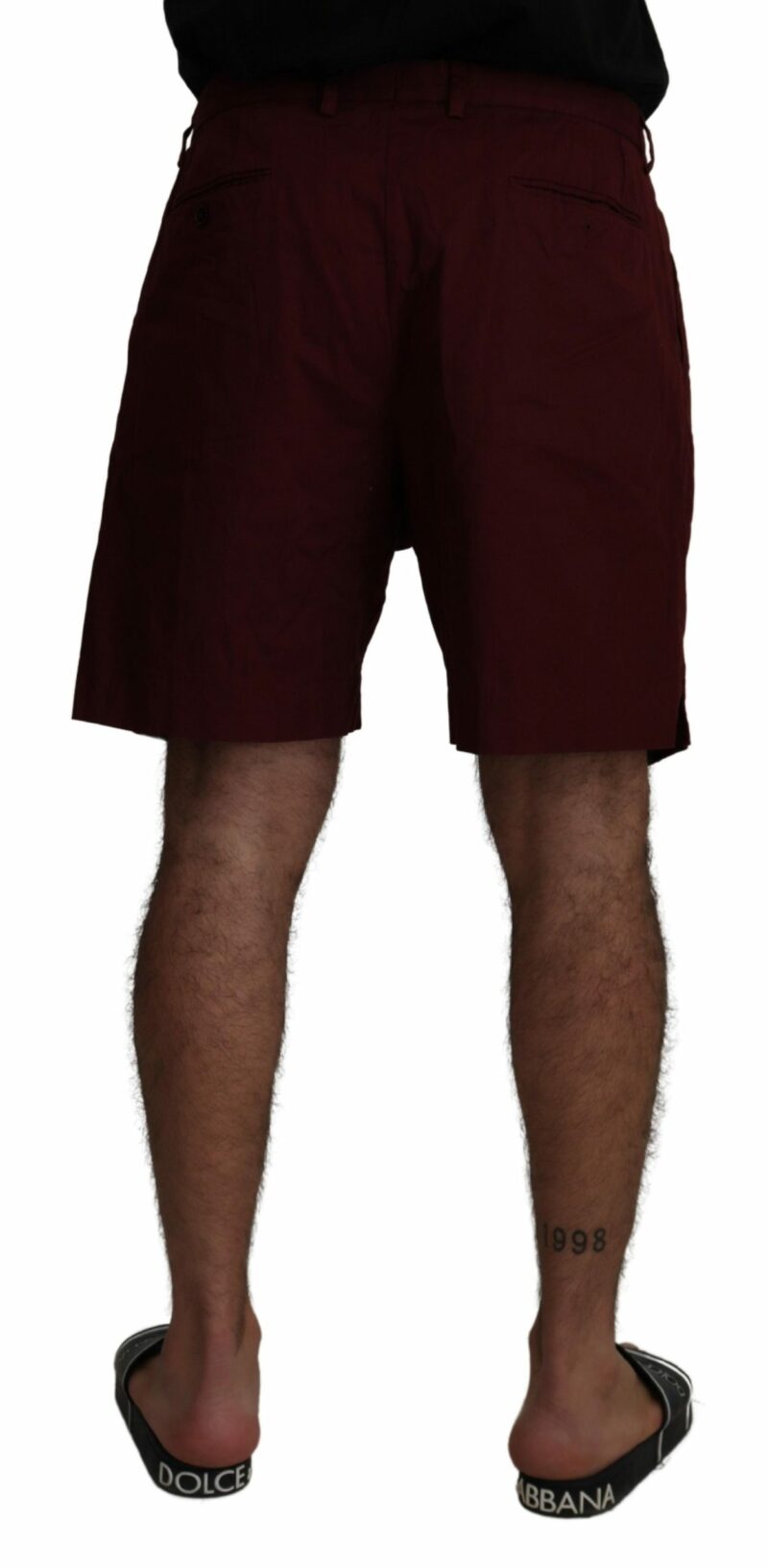 Dolce & Gabbana Elegant Maroon Cotton Blend Shorts - Image 3