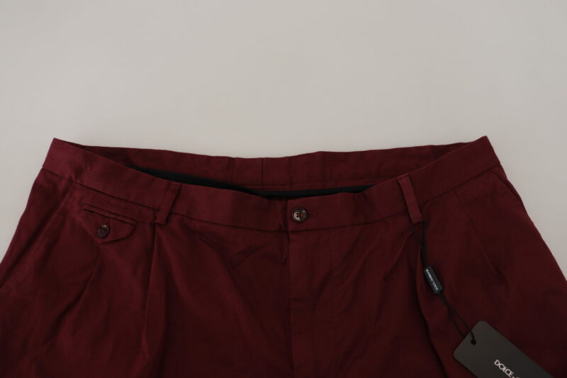 Dolce & Gabbana Elegant Maroon Cotton Blend Shorts - Image 5