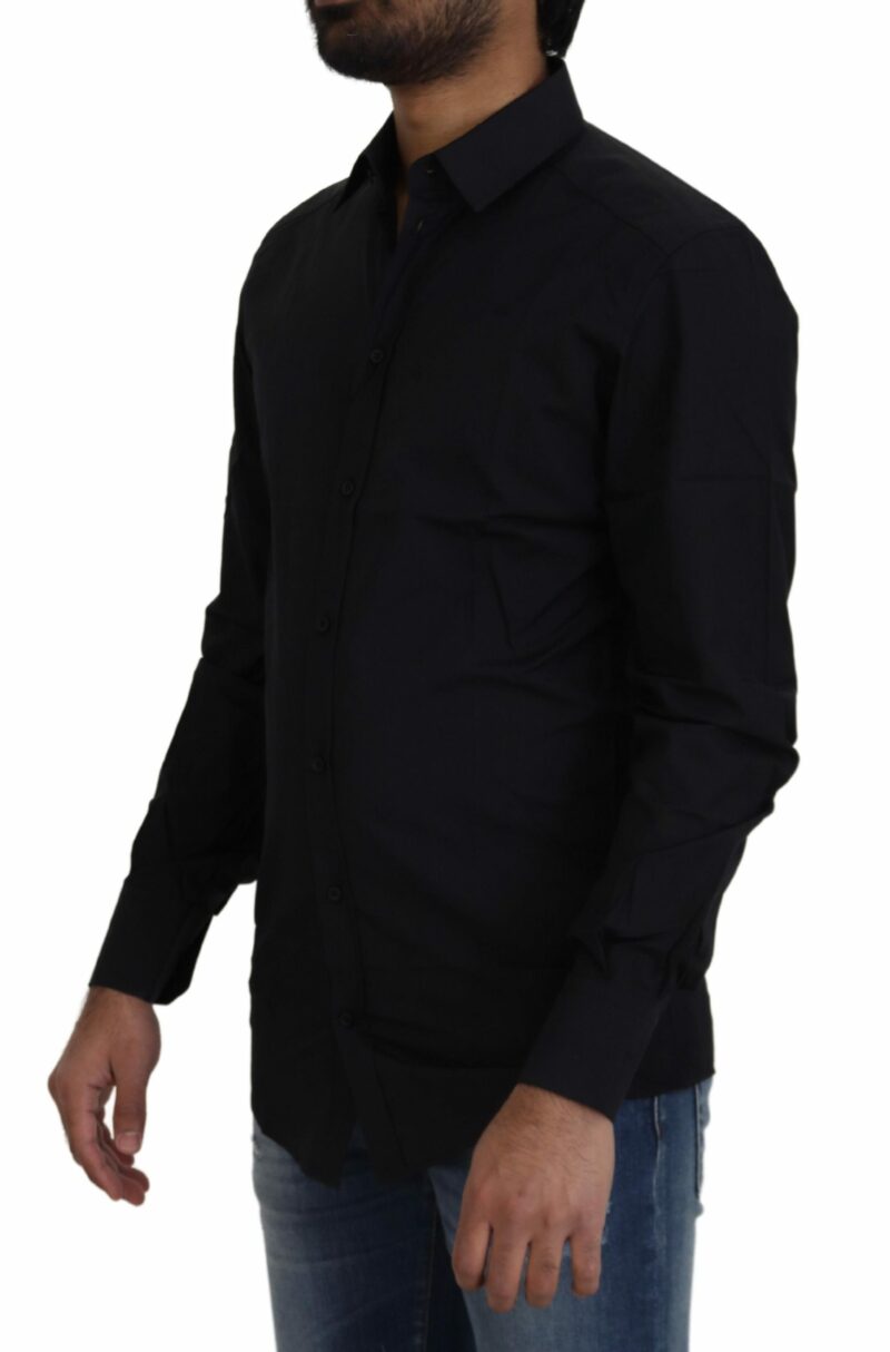 Dolce & Gabbana Chic Black Cotton Dress Shirt - Image 2