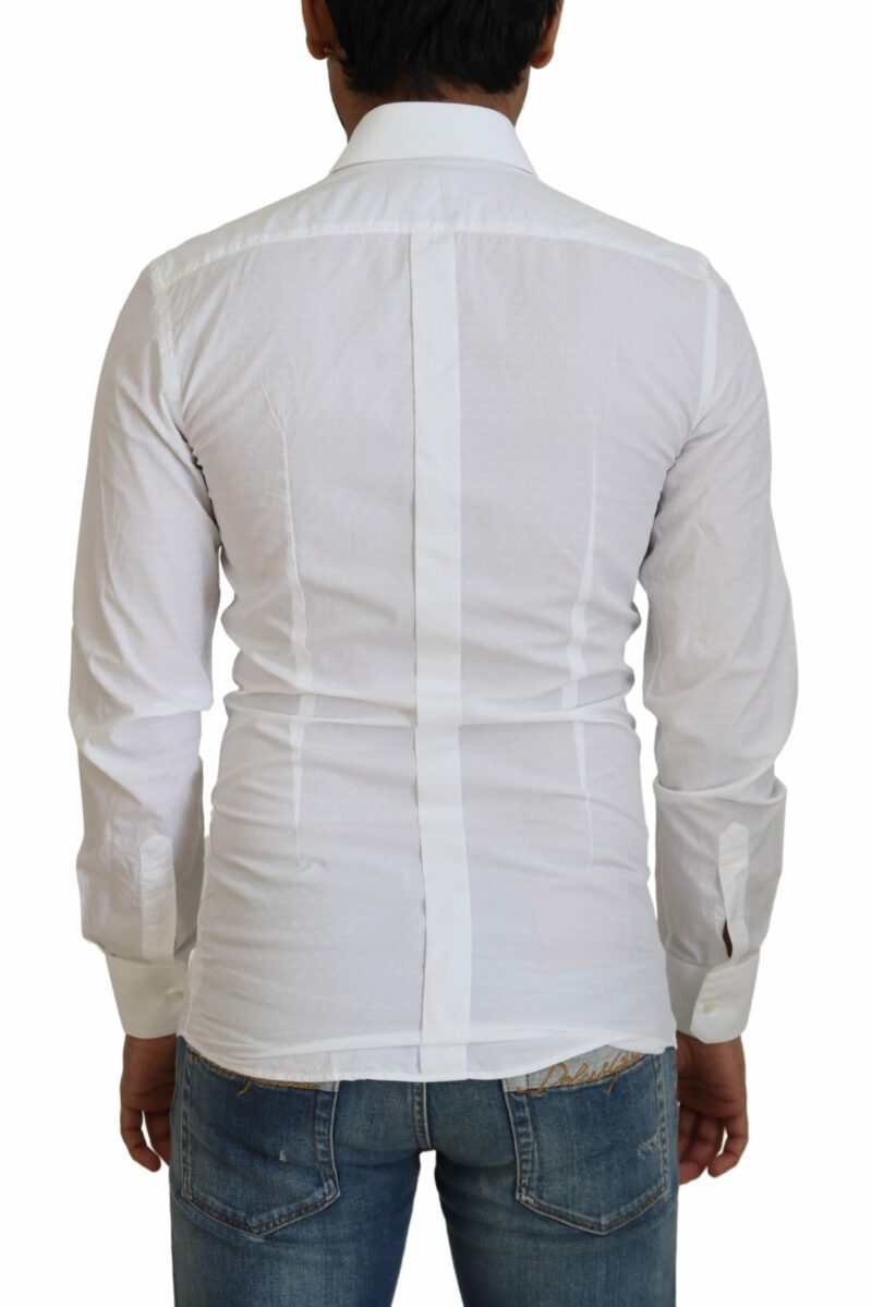 Dolce & Gabbana Elegant White Cotton Dress Shirt Slim Fit - Image 3