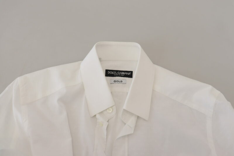 Dolce & Gabbana Elegant White Cotton Dress Shirt Slim Fit - Image 5
