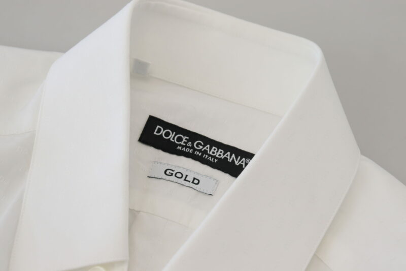 Dolce & Gabbana Elegant White Cotton Dress Shirt Slim Fit - Image 6