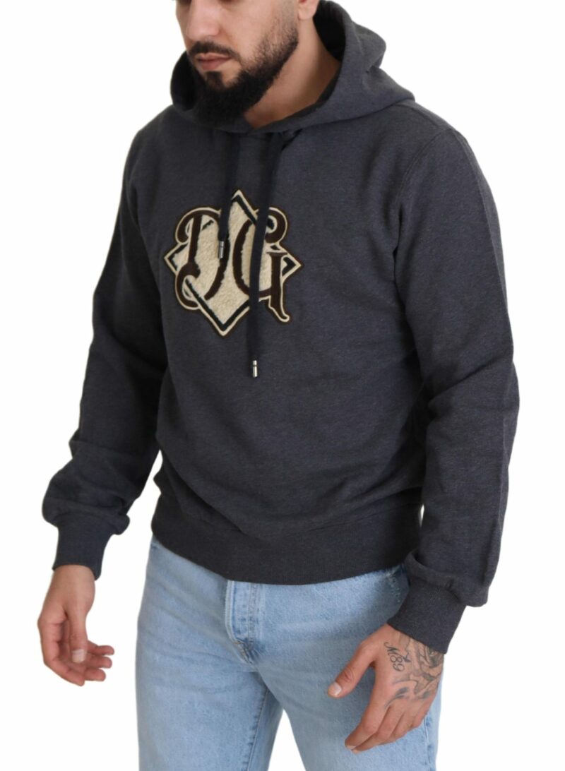 Dolce & Gabbana Elegant Grey Cotton Hooded Sweatshirt - Image 2