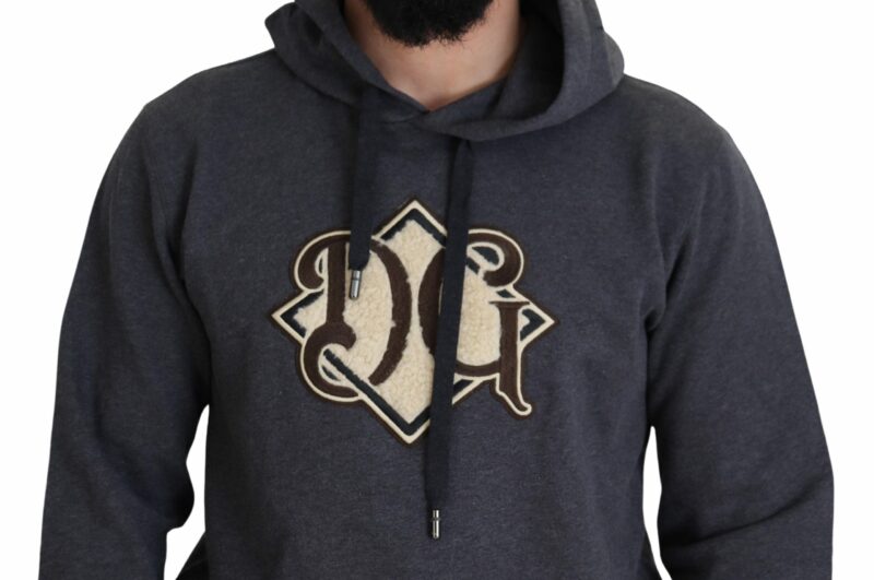 Dolce & Gabbana Elegant Grey Cotton Hooded Sweatshirt - Image 4