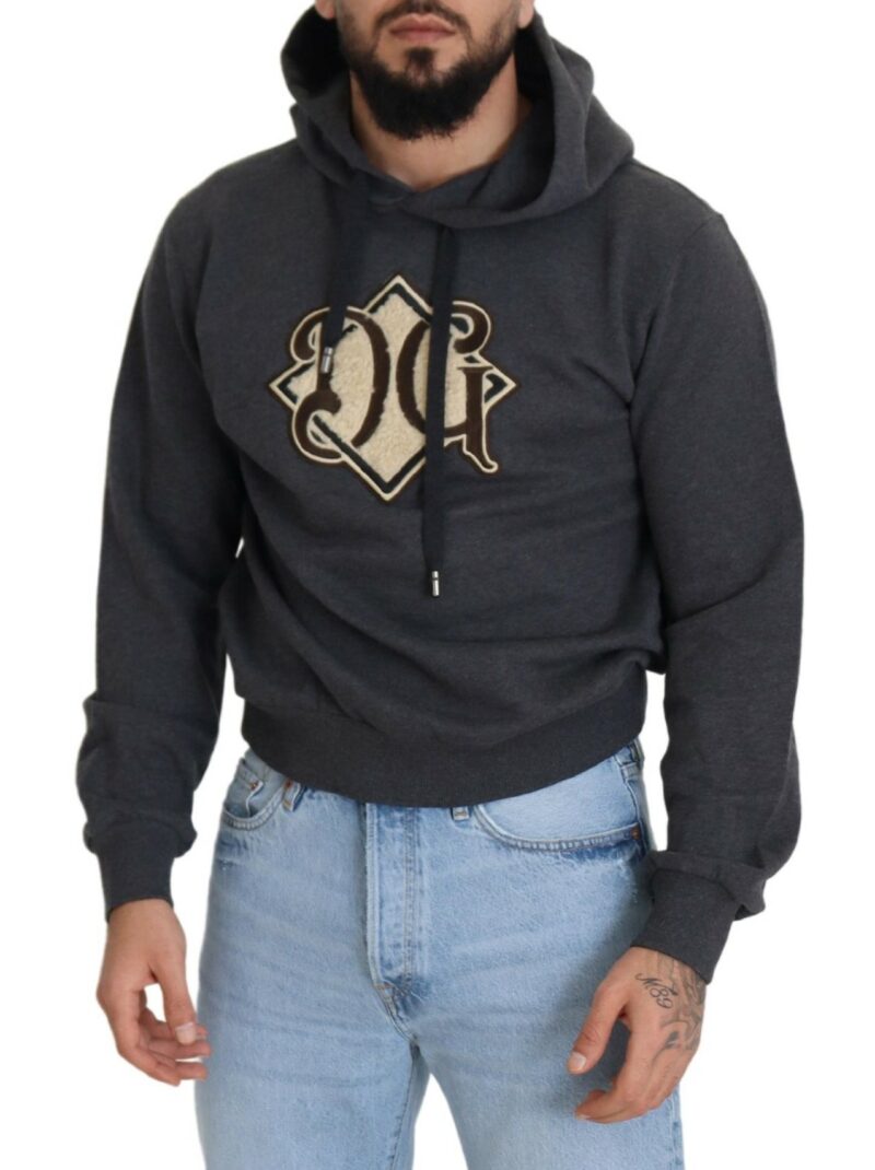 Dolce & Gabbana Elegant Grey Cotton Hooded Sweatshirt - Image 5