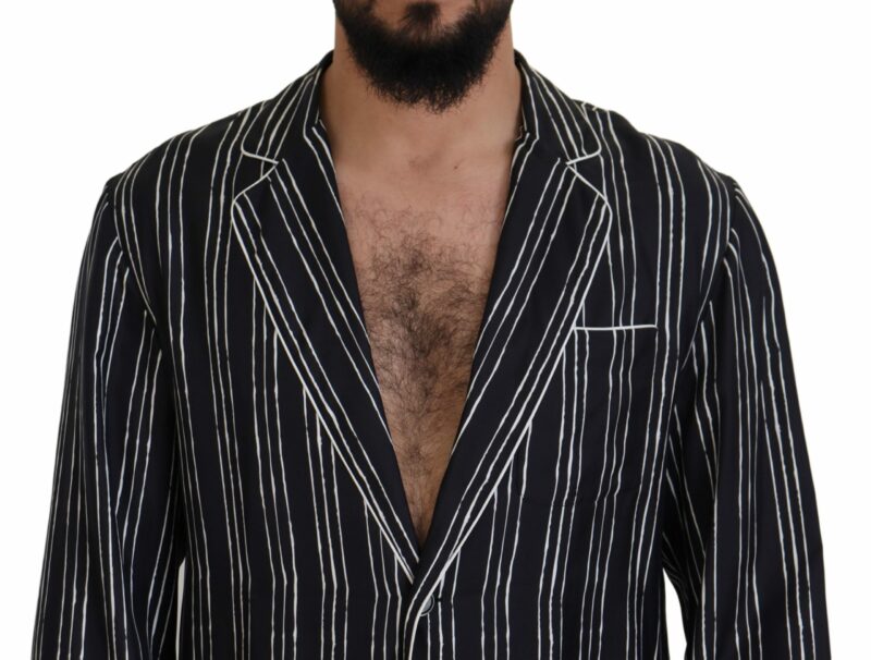 Dolce & Gabbana Elegant Silk Pajama Top Lounge Jacket - Image 4