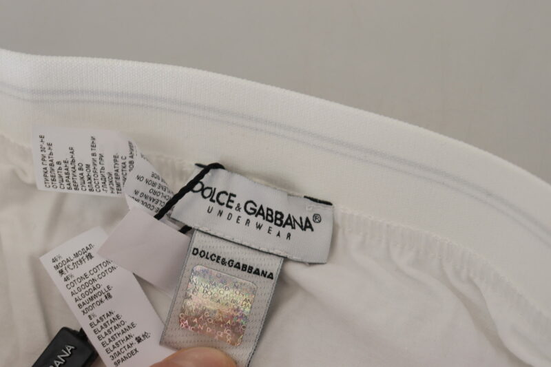 Dolce & Gabbana Elegant White Cotton Blend Boxer Shorts - Image 4