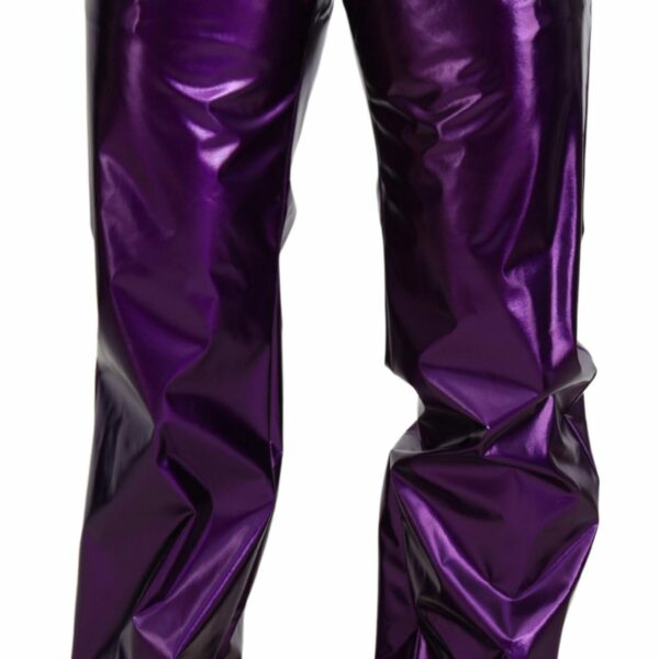 Dolce & Gabbana Elegant Shining Purple Straight Fit Pants