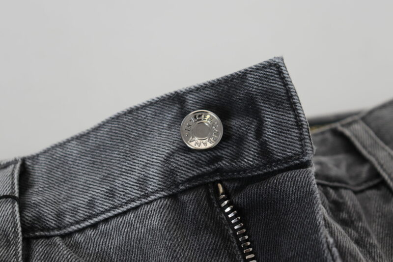 Dolce & Gabbana Elegant Grey Checkered Denim Treasure - Image 8