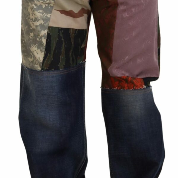 Dolce & Gabbana Patchwork Denim Rich Silk Blend Jeans