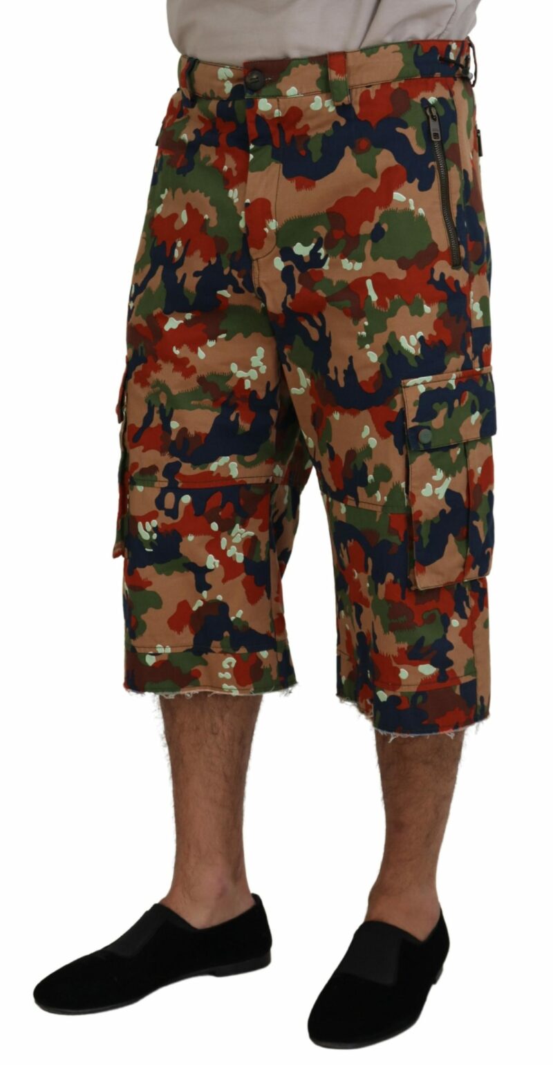 Dolce & Gabbana Italian Designer Multicolor Cargo Shorts - Image 2