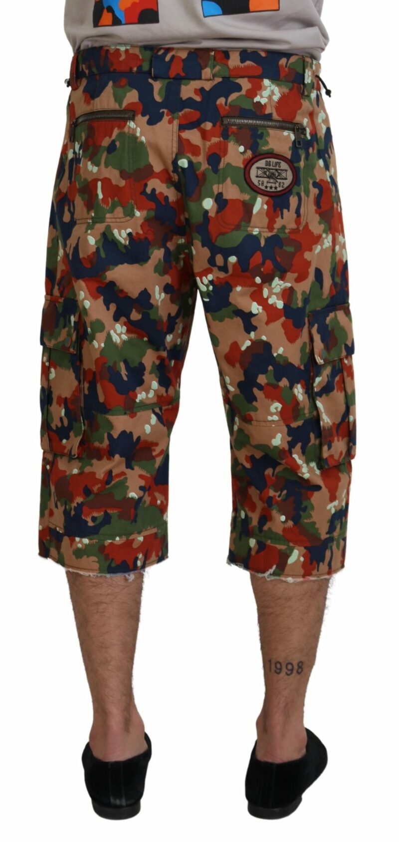 Dolce & Gabbana Italian Designer Multicolor Cargo Shorts - Image 3