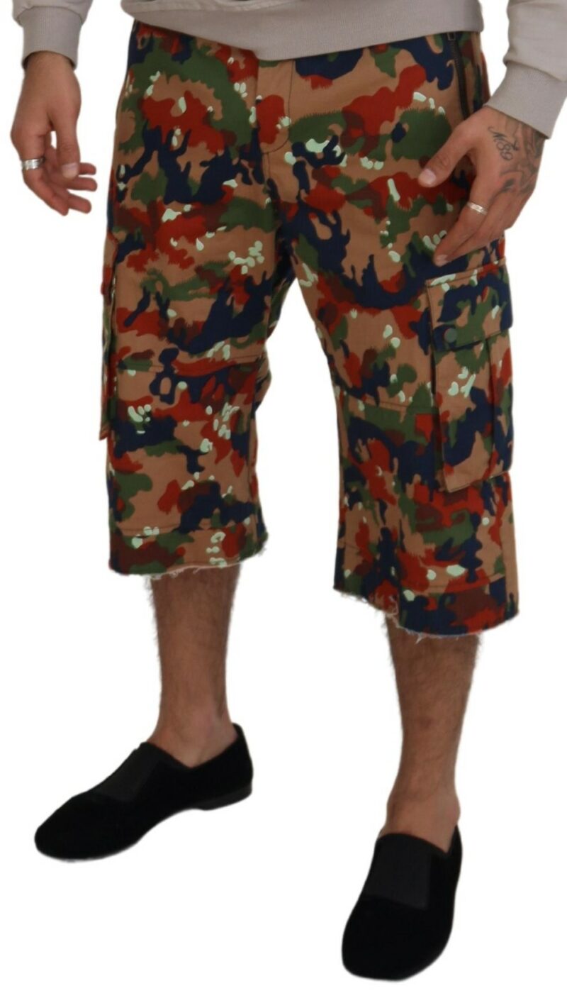 Dolce & Gabbana Italian Designer Multicolor Cargo Shorts - Image 4