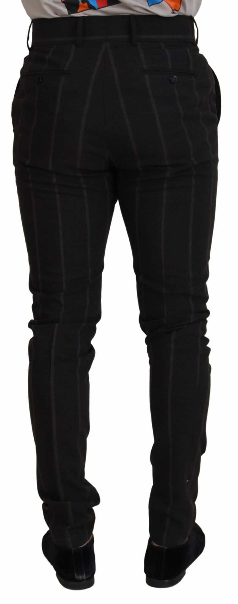 Dolce & Gabbana Elegant Black Striped Chino Pants - Image 3