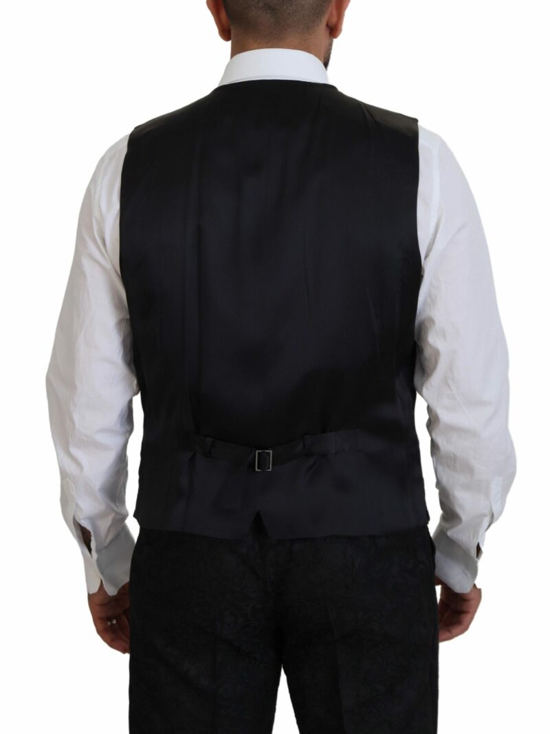Dolce & Gabbana Elegant Black & Gold Slim Fit 3 Piece Suit - Image 7