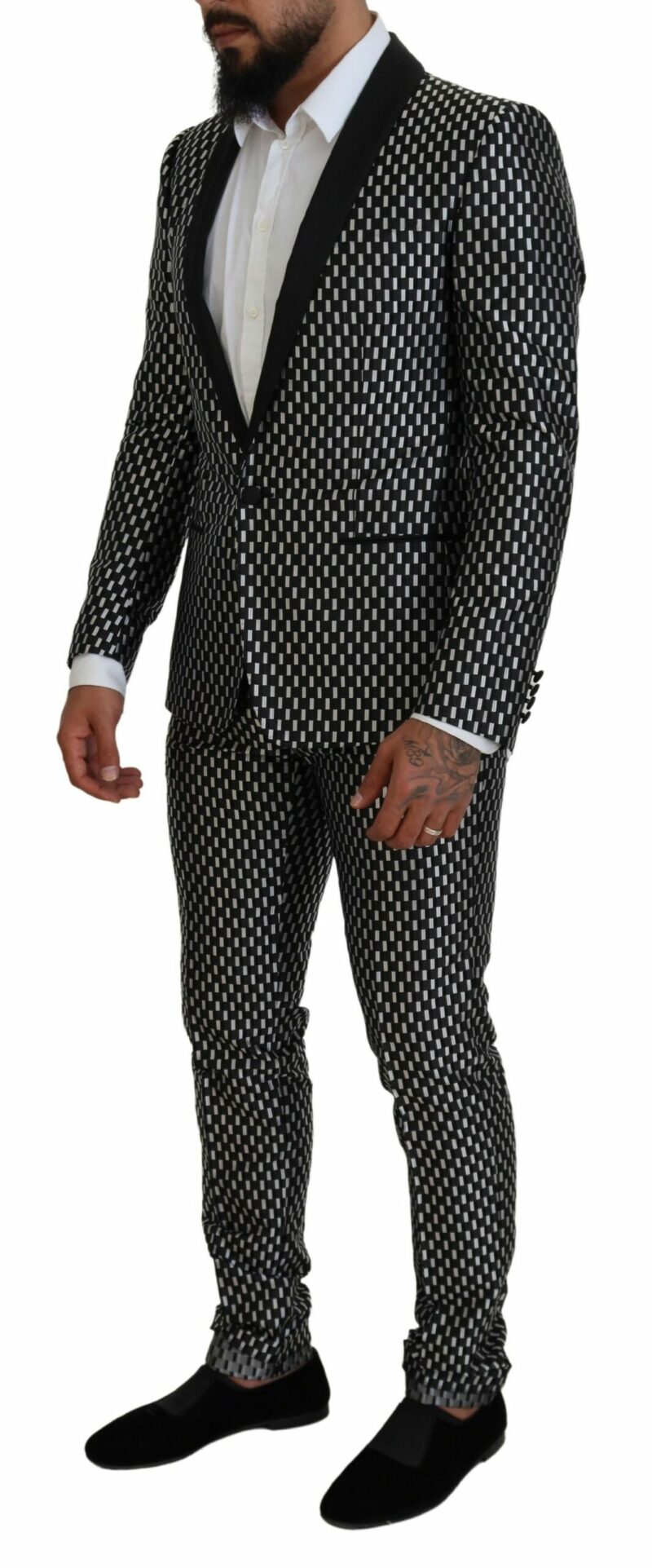 Dolce & Gabbana Elegant Black Silk Blend Slim Fit Suit - Image 2