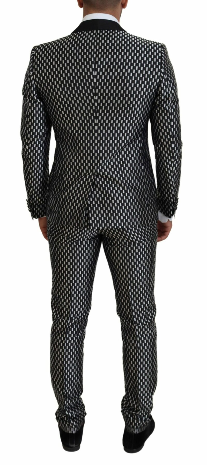 Dolce & Gabbana Elegant Black Silk Blend Slim Fit Suit - Image 3