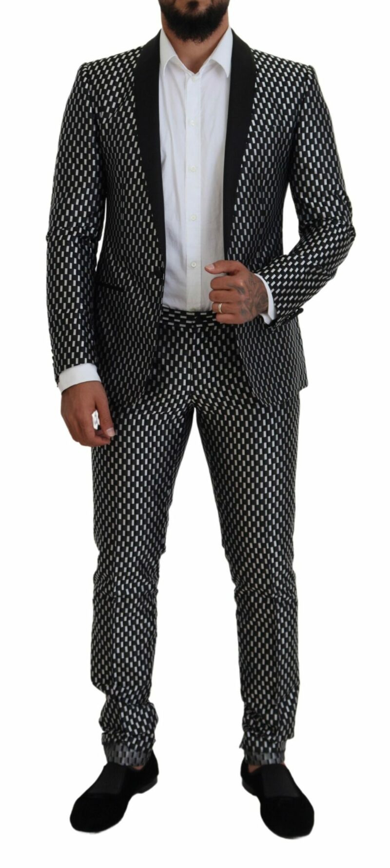 Dolce & Gabbana Elegant Black Silk Blend Slim Fit Suit - Image 5