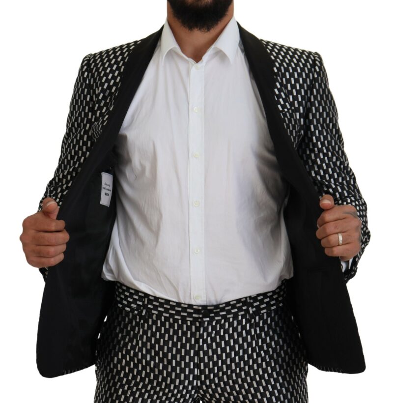 Dolce & Gabbana Elegant Black Silk Blend Slim Fit Suit - Image 6