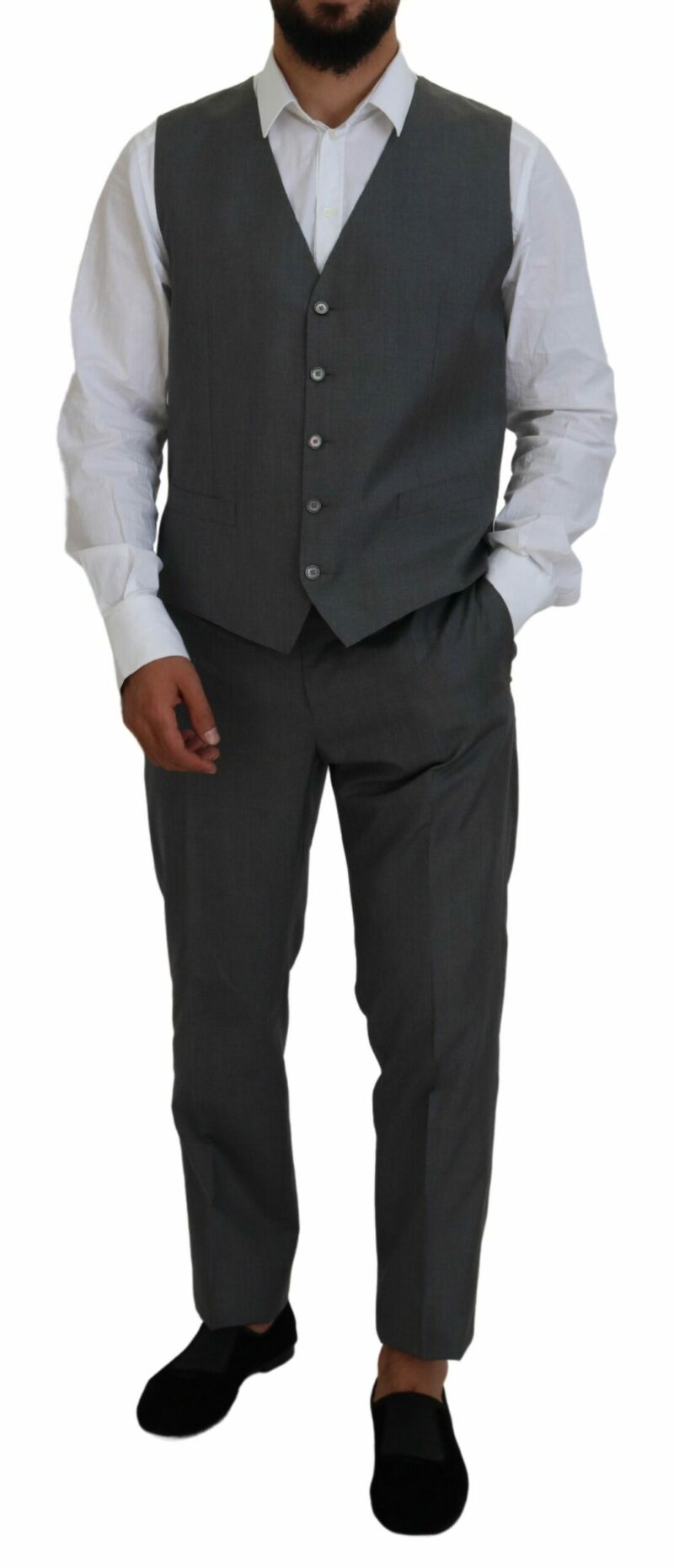 Dolce & Gabbana Sleek Silver Martini Slim Fit Three-Piece Suit - Image 2