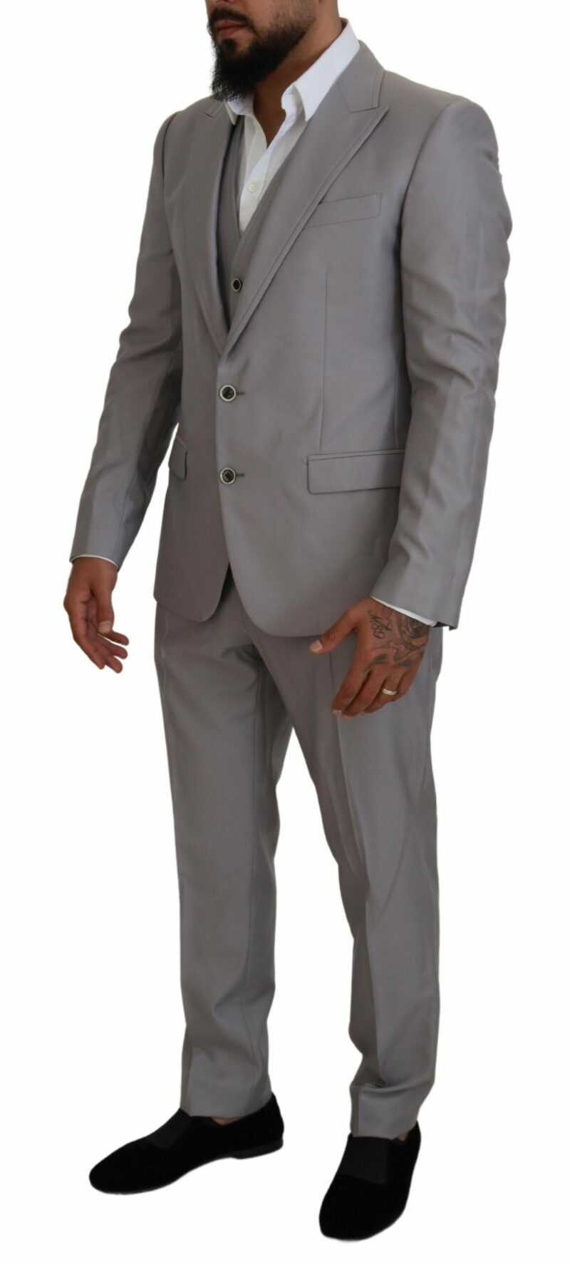 Dolce & Gabbana Elegant Silver Slim Fit Three-Piece Suit - Image 7