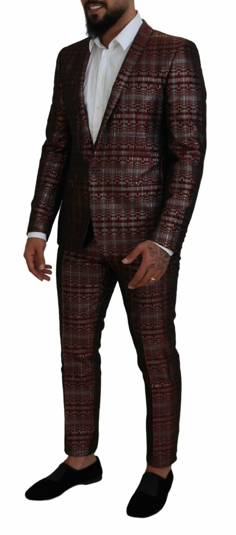 Dolce & Gabbana Bordeaux Fantasy Slim Fit Two-Piece Suit - Image 5