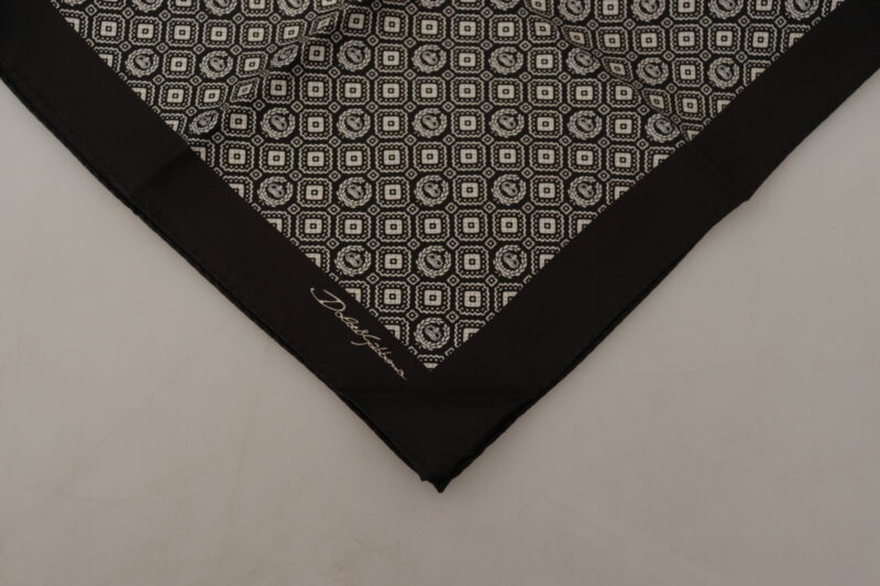 Dolce & Gabbana Elegant Black Silk Men's Scarf Wrap - Image 3