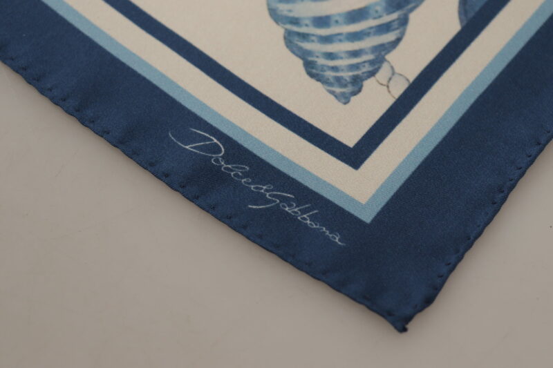 Dolce & Gabbana Elegant Blue Silk Men's Square Scarf - Image 2