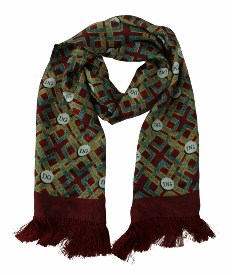 Dolce & Gabbana Elegant Multicolor Silk Men's Scarf Wrap - Image 3