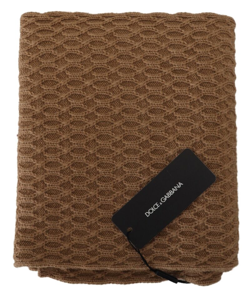 Dolce & Gabbana Elegant Dark Brown Knitted Scarf - Image 2