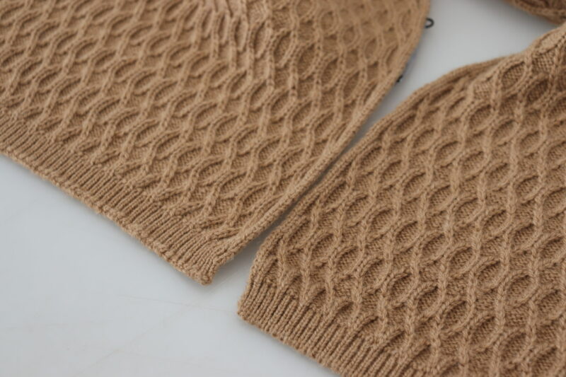 Dolce & Gabbana Elegant Dark Brown Knitted Scarf - Image 5