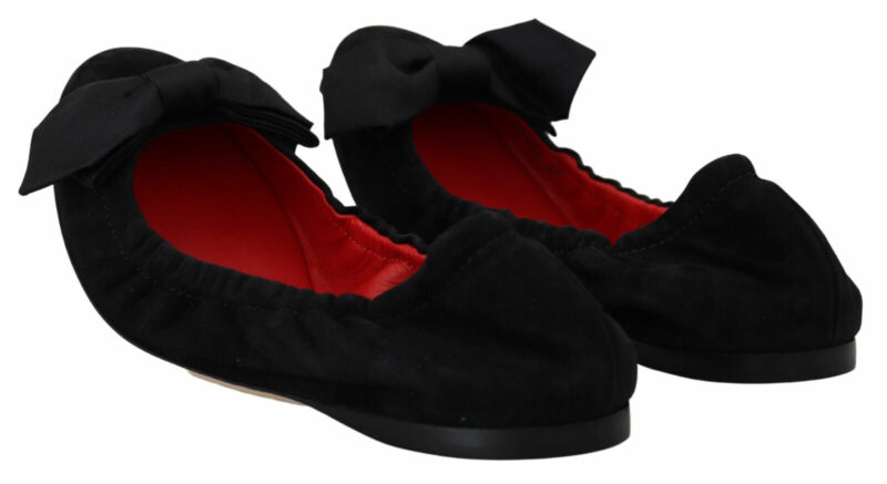 Dolce & Gabbana Elegant Black Suede Ballet Flats - Image 2