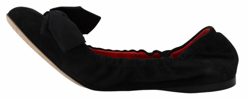 Dolce & Gabbana Elegant Black Suede Ballet Flats - Image 3