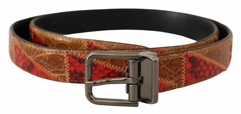 Dolce & Gabbana Elegant Two-Tone Snakeskin Leather Belt - Image 3