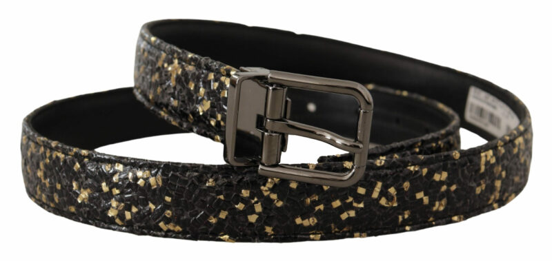 Dolce & Gabbana Elegant Italian Leather Belt with Crown Detail - Image 2