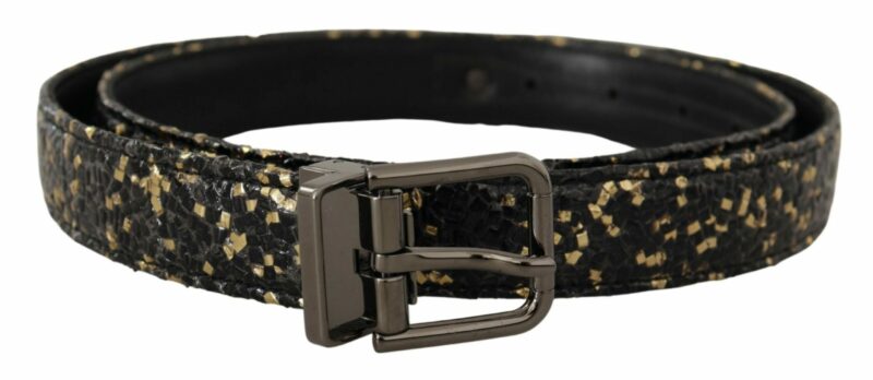 Dolce & Gabbana Elegant Italian Leather Belt with Crown Detail - Image 3